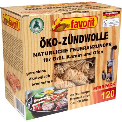 Favorit - Feueranzünder (Holzwolle & Wachs), 120 Stück ° äkologische Anzünder 1217 Image