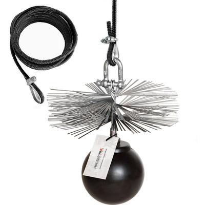 Holzbrink - 250mm Kaminbesen Schornsteinbesen aus Federstahl + 3m PP-Seil + Zuggewicht inkl. Image