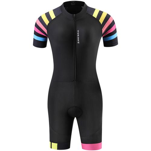 Damen Triathlon Anzug Kurzarm Radanzug Set MTB Fahrrad Fahrradbekleidung Anzug, Modell: XL