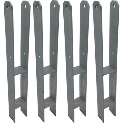 4er Set H-Anker Pfostenträger feuerverzinkt 71 x 600 mm H-Träger Pfostenanker Image
