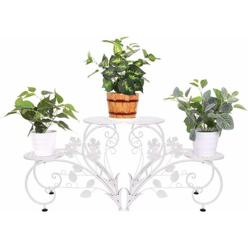 Unho - Pflanzenständer Pflanzenregal mit 4 Ablagen: Blumenregal aus Metall,für Innen Balkon