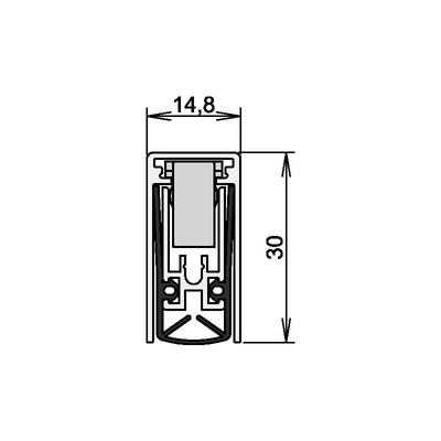 Athmer - Türdichtung Schall-Ex L-15/30 ws 1-880 1-s.L.708mm Alu.silberf.HLT - 1-880-0710