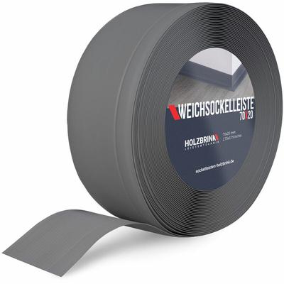 Weichsockelleiste Graphitgrau Knickleiste ohne Klebestreifen, Material: pvc, 70x20mm, 10 Meter Image