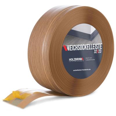 Holzbrink - Weichsockelleiste selbstklebend Eiche hell Knickleiste, 32x23mm, 25 Meter - Eiche