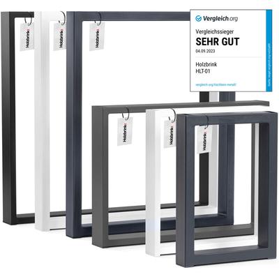 Holzbrink - Tischbeine für Couchtisch Sitzbank, Möbelfüße aus Vierkantprofil 80x20 mm, Tischgestell Image