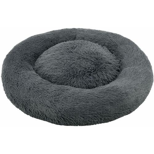 Haustierbett Monty xl 80 cm Dunkelgrau – Hundebett rund für Hunde & Katzen – Katzenbett flauschig &