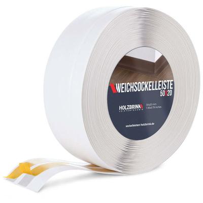 Weichsockelleiste selbstklebend weiss Knickleiste, 50x20mm, 5 Meter - Weiß - Holzbrink