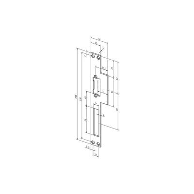 Lappenschließblech 14C ktg.B.44xL.250mm din l/r - -------14C35-01 - Assa Abloy Image