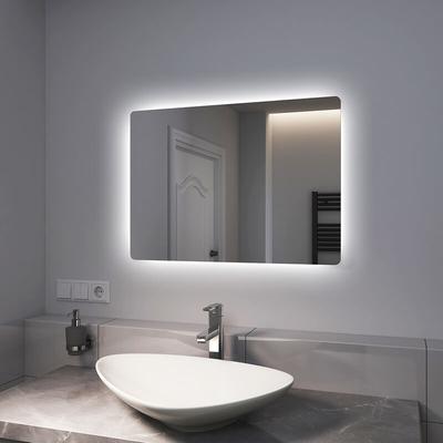 Badspiegel led Badezimmerspiegel Badspiegel Energie Sparen 70x50cm, Kaltweißer Beleuchtung - Emke Image