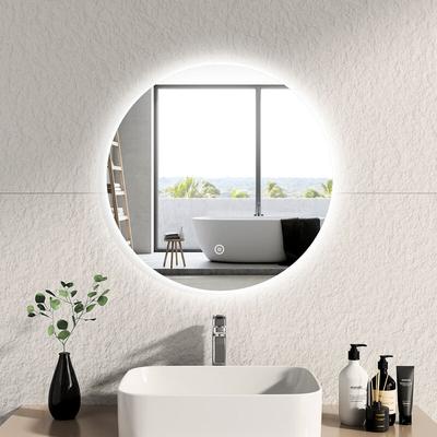 Badspiegel mit Beleuchtung Badezimmerspiegel Wandspiegel, Stil 3, ф60cm, Runder Spiegel mit Touch