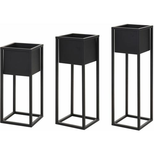 3.10 Blumentopfständer Metall eckig - 3er Set - 50 + 60 + 70 cm