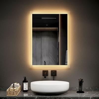 EMKE Badspiegel mit Beleuchtung LED Wandspiegel Badezimmerspiegel, 70x50cm, Kaltweißes Licht
