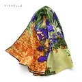 Van Gogh – longue écharpe 100% en soie naturelle pour femme foulard imprimé bandana châle cadeau