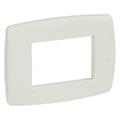 Placca Legrand Vela tonda bianco stucco 3 moduli 685601