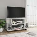 Mobile TV with wooden wheels 80x40x40cm various colors colore : bianco lucido