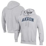 Men's Champion Heathered Gray Akron Zips Reverse Weave Fleece Pullover Hoodie