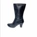 Anthropologie Shoes | Biviel Anthropologie Leather Mid Calf Heeled Zipper Boots | Color: Black | Size: 8