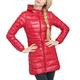 TIMEMEAN Puffer Long Coats for Women Long Sleeve Hooded Down Jacket Red XXL