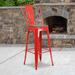 Flash Furniture 24" Patio Bar Stool Wood in Red | 17.5 W x 17.5 D in | Wayfair CH-31320-30GB-RED-WD-GG