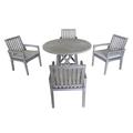 Gracie Oaks Copper 5 Piece Teak Outdoor Dining Set w/ Cushions Wood/Teak in Brown/Gray/White | 30 H x 40 W x 48 D in | Wayfair