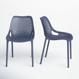 AllModern Farrah Stacking Patio Dining Chair Plastic/Resin in Gray | 32.3 H x 19.7 W x 23.6 D in | Wayfair CC8FC62FBCF748F5A409FF12DA8E3A11