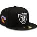 Men's New Era Black Las Vegas Raiders 2001 Pro Bowl Patch Up 59FIFTY Fitted Hat
