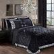 Prime Linens Crushed Velvet Quilted Bedspread Comforter Set 3 Piece Super Soft Bed Throw Diamond with 2 Pillow Cases (Black, King 3 Piece)