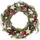 Fééric Lights And Christmas - Déco de Noël Couronne avec branches bois et sapin d 30 cm - Feeric