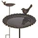 Décoshop26 - Fontaine pour oiseaux baignoire mangeoire en fonte marron - noir