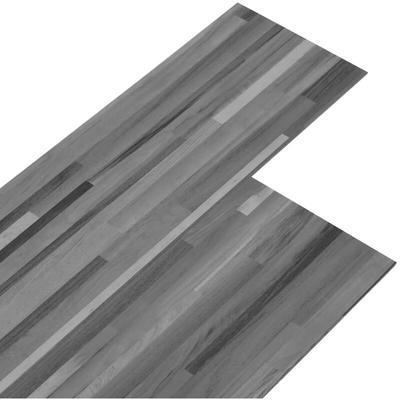 Planches de Plancher PVC 4,46 m² 3 mm Gris Rayé