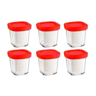 Coffret de 6 pots avec égoutoir delices box pour Yaoutière SEB XF100501