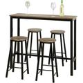 Sobuy - Set de Table + 4 Tabourets Ensemble Table de Bar Bistrot,Debout Table Haute de Cuisine