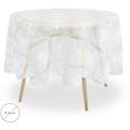 Oryx - 5545011 Nappe en Toile cirée Ronde brodée Transparente Imperméable, Anti-Taches, en pvc, 140