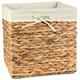 Casâme - Cube de rangement en jacinthe d'eau - 28x28x28cm - Bois clair