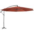 Parasol déporté Ø350cm - Hardelot - Coloris Terracotta. structure anthracite. manivelle