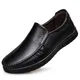 Chaussures antidérapantes en cuir véritable pour hommes souliers noirs de marque pour pères