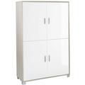 Bricoshop24 - Mobile Credenza 4 Ante Olmo Bianco Lucido Buffet Moderna Dispensa Sala Soggiorno