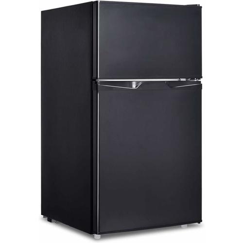 85L Kühlschrank mit Gefrierfach, Standkühlschrank mit 2 Türen & Verstellbaren Füssen &