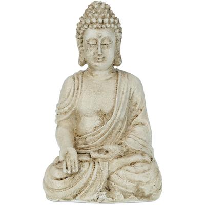 Buddha Figur sitzend, wetterfest, frostsicher, Gartenstatue, Zen Dekofigur hbt: 17,5 x 10,5 x