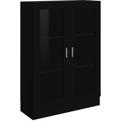 Vitrinenschrank Schwarz 82,5x30,5x115 cm Holzwerkstoff Vidaxl Image