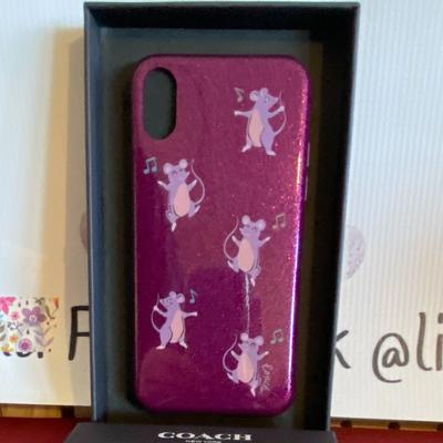 Coach Cell Phones & Accessories | Coach Party Mouse Print Iphone X/Xs Case In Dark Berry | Color: Purple | Size: Os