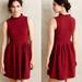 Anthropologie Dresses | Anthropologie Ganni Red Ruffle Fit Flare Sleeveless Dress | Color: Red | Size: M