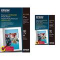 Epson C13S041332 Premium Semi Gloss Photo papier Inkjet 251g/m2 A4 20 Blatt Pack & C13S041765 Premium semi gloss Photopapier Inkjet 251g/m2 100 x 150 mm 50 Blatt Pack