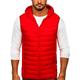 BOLF Men's Quilted Hooded Gilet Bodywarmer Vest Outdoor Casual Sport Style JSTYLE LY36 Red M [1U1]