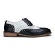 Mens Real Leather Vintage Shoes Brogues 1920s Suede Tweed Laced Shoes Smart Formal - Black White 9