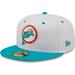 Men's New Era White/Aqua Miami Dolphins Flipside 2Tone 59FIFTY Fitted Hat