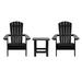 2 Pack Charlestown All-Weather Poly Resin Folding Adirondack Chairs with Side Table in Black [JJ-C14505-2-T14001-BLK-GG] - Flash Furniture JJ-C14505-2-T14001-BLK-GG