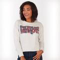 NFL Women's Crossfield French Terry Long-Sleeved Crew Neck (Size L) New England Patriots/Cream, Cotton,Polyester