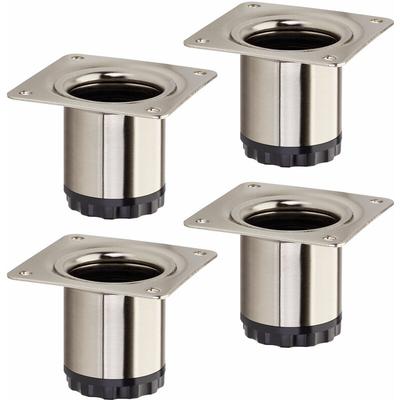 4er Pack - Möbelfuß bravo Höhe 50 mm (+ 10 mm) ø 40 mm Edelstahloptik höhenverstellbarer Schrankfuß Image