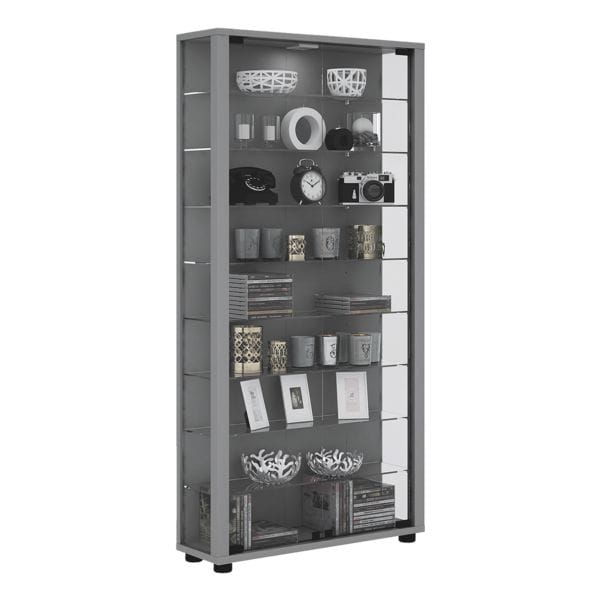 VCM Vitrine »Lumo Maxi« ohne Beleuchtung silber, 59x118x18 cm